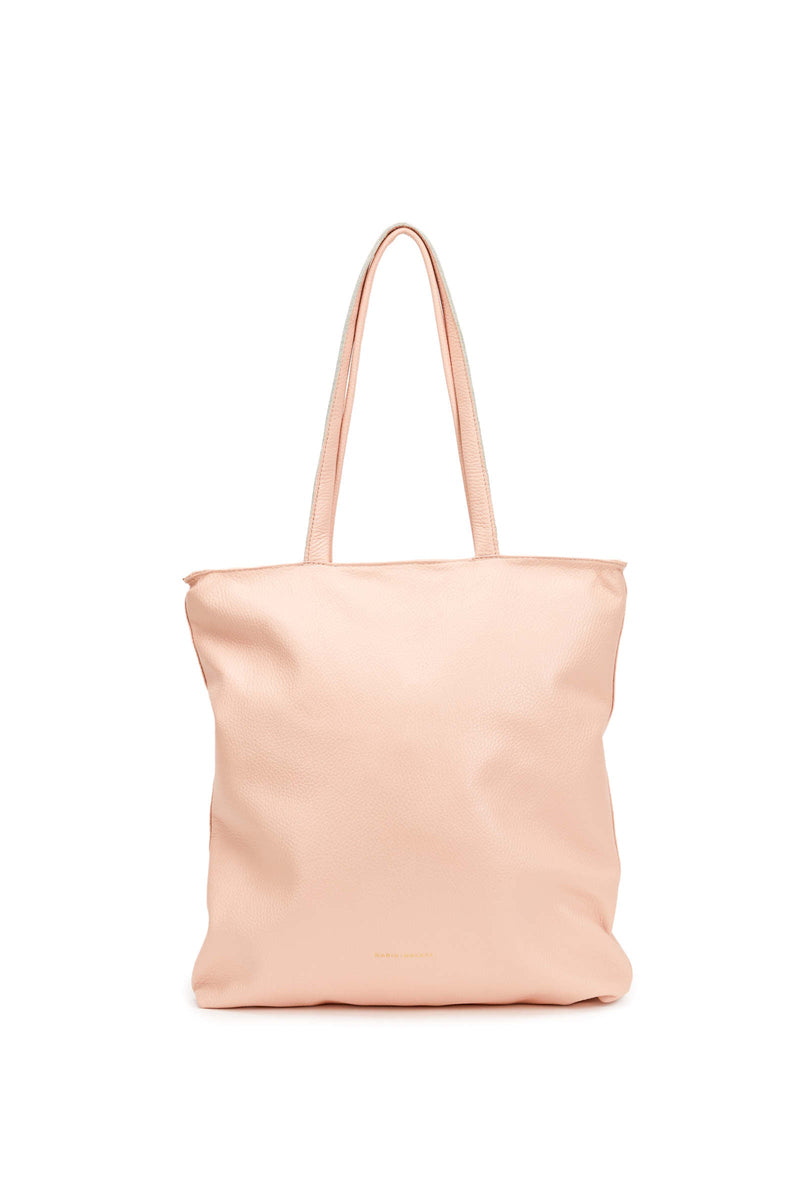 Tote bag in light pink leather
