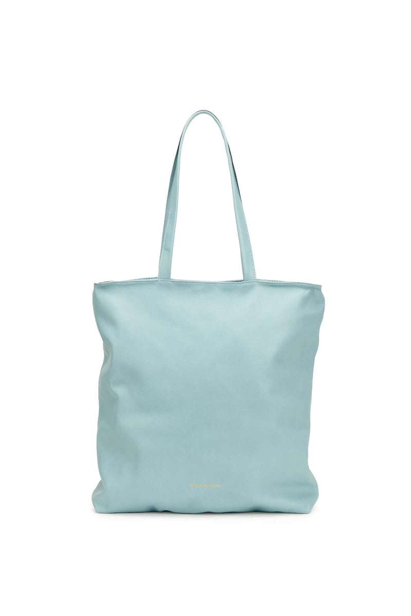 Tote in light blue leather