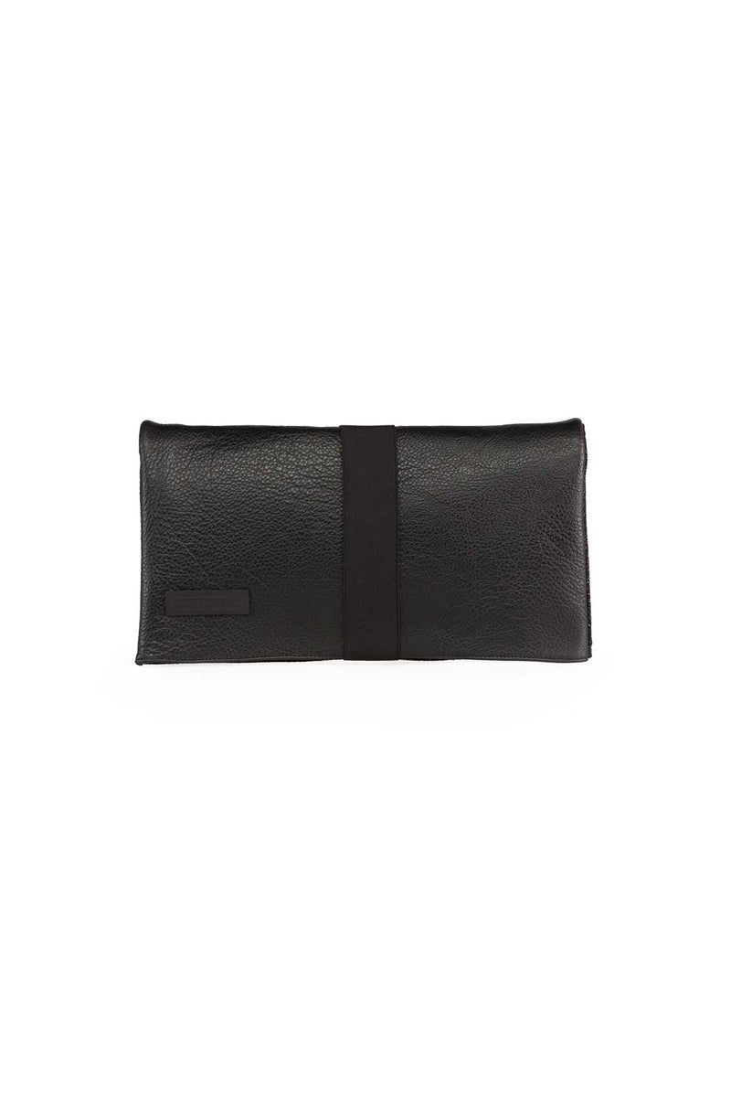 clutch bag in black leather