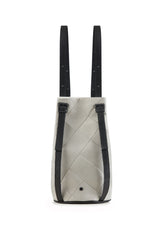 women backpack drawstring grey and white