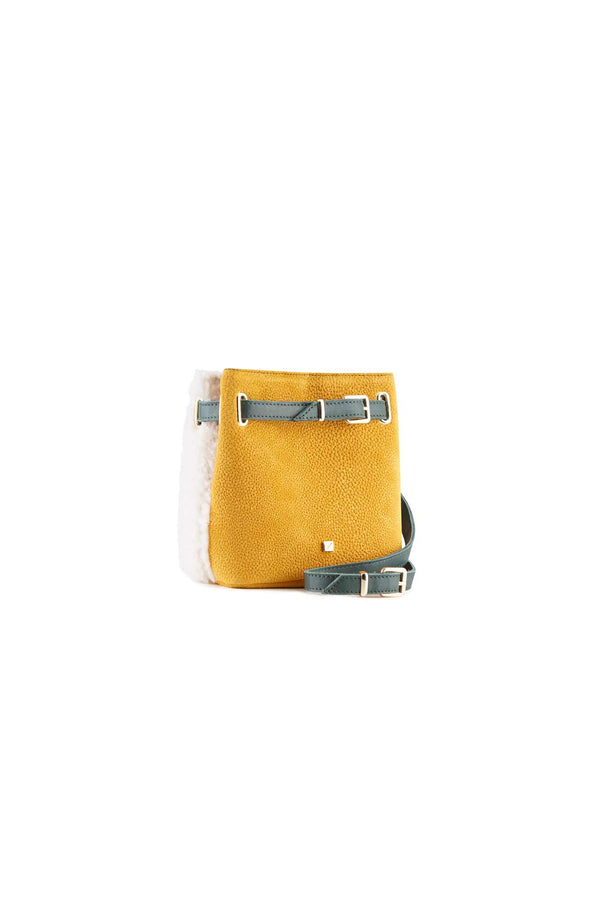 design belt bag yellow leather women's