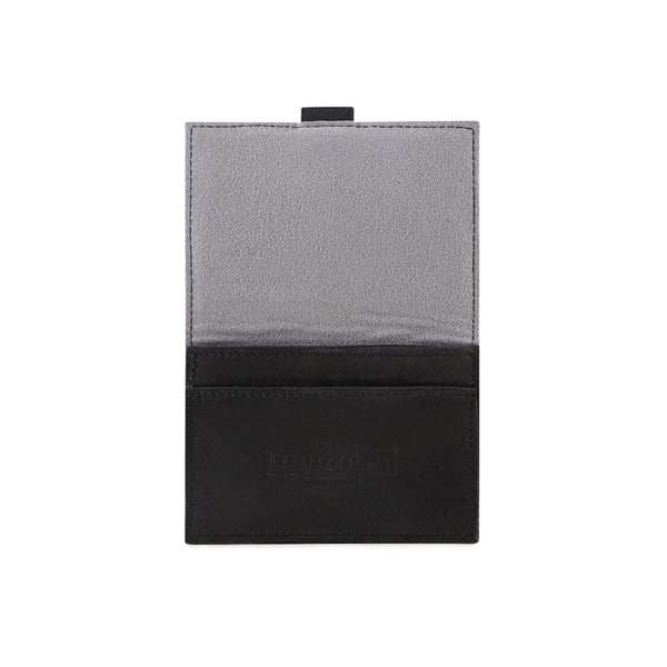 inside black wallet cards holder and coins