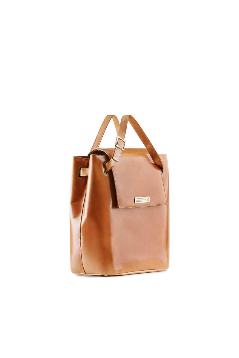shoulder bag in brown leather